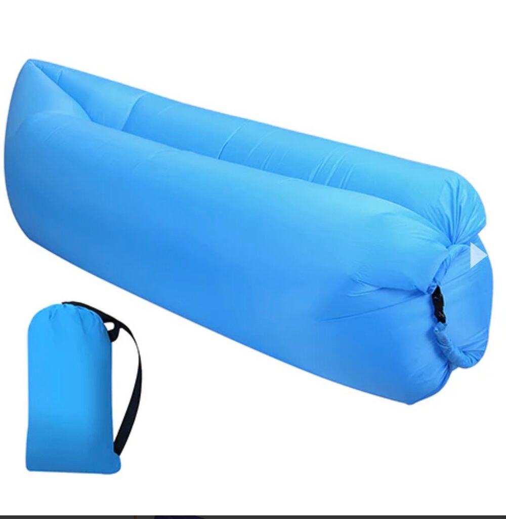 NEW Blue Lightweight Portable Camping Inflatable Lounger Air Sofa Chair